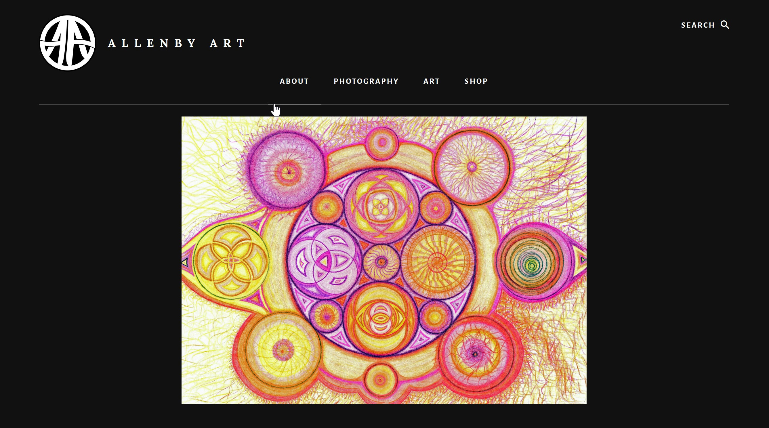 Screen Capture from allenbyart.com